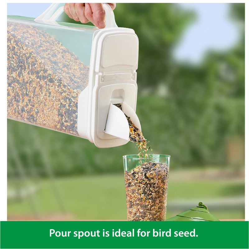 Buddeez Pet Food Storage Container - 8 Quart Capacity Bird Seed Container & Dog Food Storage, with Durable EZ Grip Handle and EZ Flip Lid with Pour Spout - Image 2