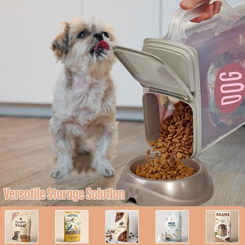 Buddeez Pet Food Storage Container - 8 Quart Capacity Bird Seed Container & Dog Food Storage, with Durable EZ Grip Handle and EZ Flip Lid with Pour Spout - Image 3