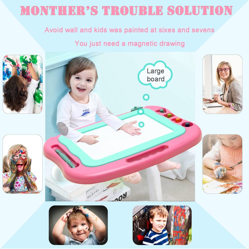vusum Magnetic Drawing Board Magna Kids Doodle Board,Toddler Toys for Girls Boys 3 4 5 6 7 Year Old,Large Etch A Gifts Sketch Board Colorful Magnet Erasable Pad - Image 2