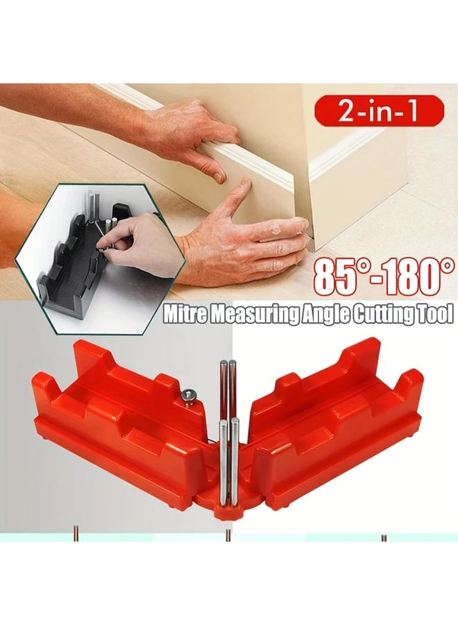 Orange 2 in 1 Miter Gauge and Angle Cutting Tool Durable Plastic Manual Measuring Guide - Image 2