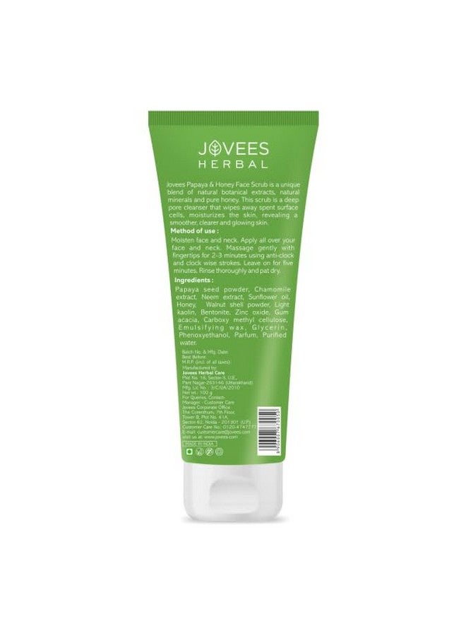 Jovees Herbal Papaya & honey Face Scrub | With Honey,Neem & Chamomile Extract | For Normal to Dry Skin | Gently Remove Dead Skin | Improves Uneven Skin Tone | Paraben And Alcohol Free | 100gm - Image 2