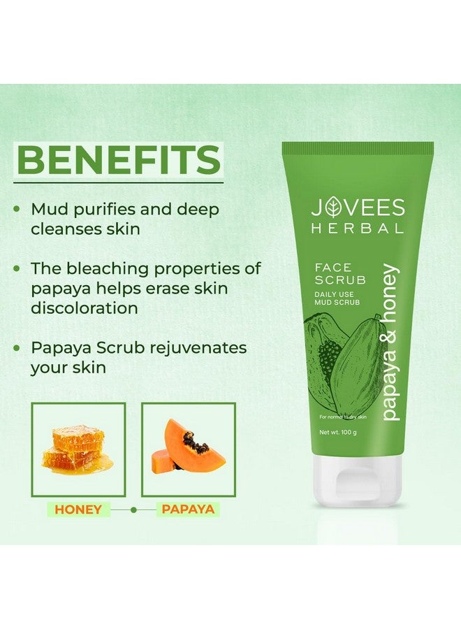 Jovees Herbal Papaya & honey Face Scrub | With Honey,Neem & Chamomile Extract | For Normal to Dry Skin | Gently Remove Dead Skin | Improves Uneven Skin Tone | Paraben And Alcohol Free | 100gm - Image 4