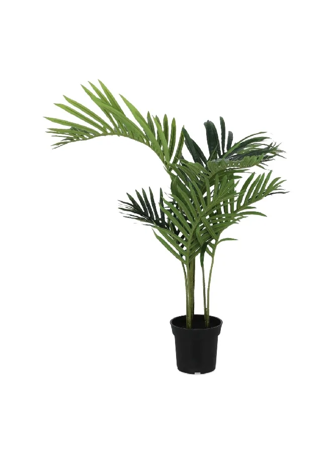 serene 7-Branches Realistic Looking Plastic Artificial Palm Tree with Sturdy Pot Green 90cm 23984