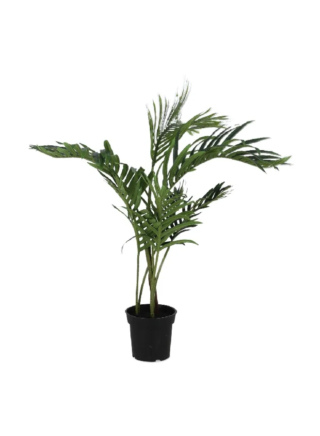 serene 7-Branches Realistic Looking Plastic Artificial Palm Tree with Sturdy Pot Green 90cm 23984