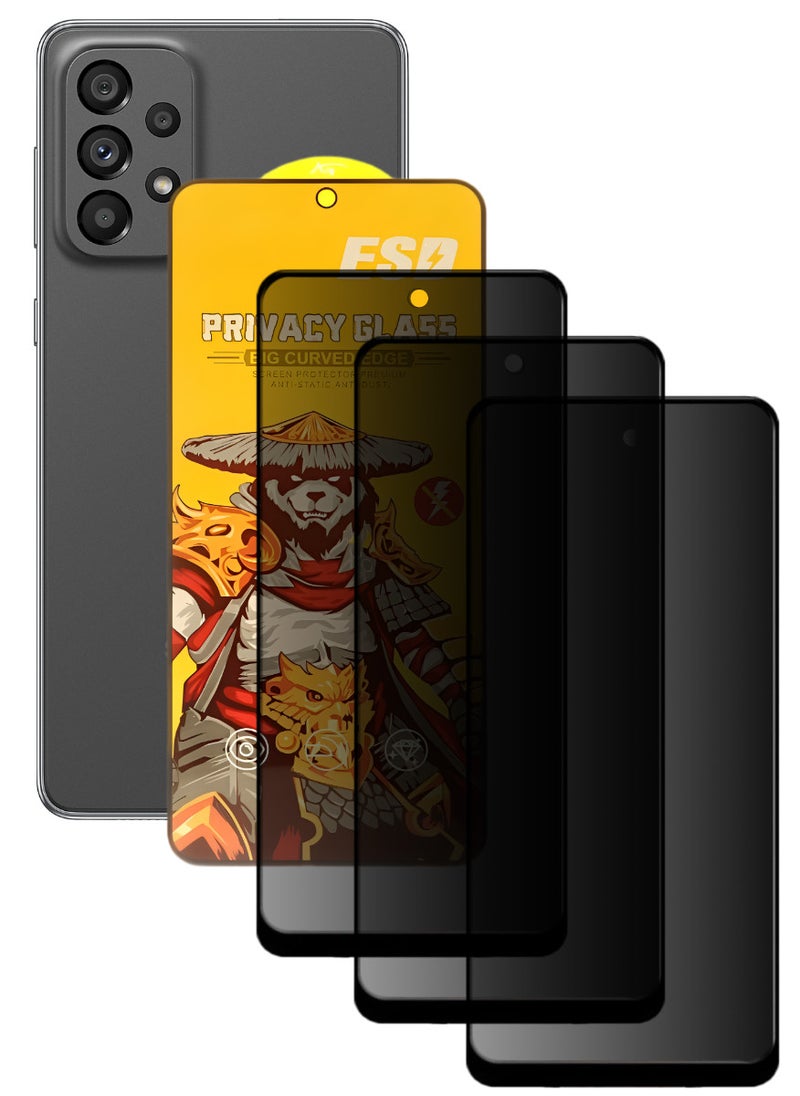 ESD 3 Pieces Tempered Dustproof Privacy Glass Screen Protector Compatible For Samsung Galaxy A72 - Image 1