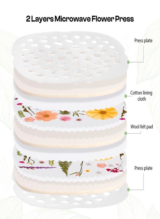 Caydo Microwave Flower Press Kit for Pressed Flower Art, 9" 2 Layers Portable Quick & Easy Flower Pressing Kit with Resusable & Washable Cloth, Color Retention Flowers Preservation for Craft Projects - Image 3