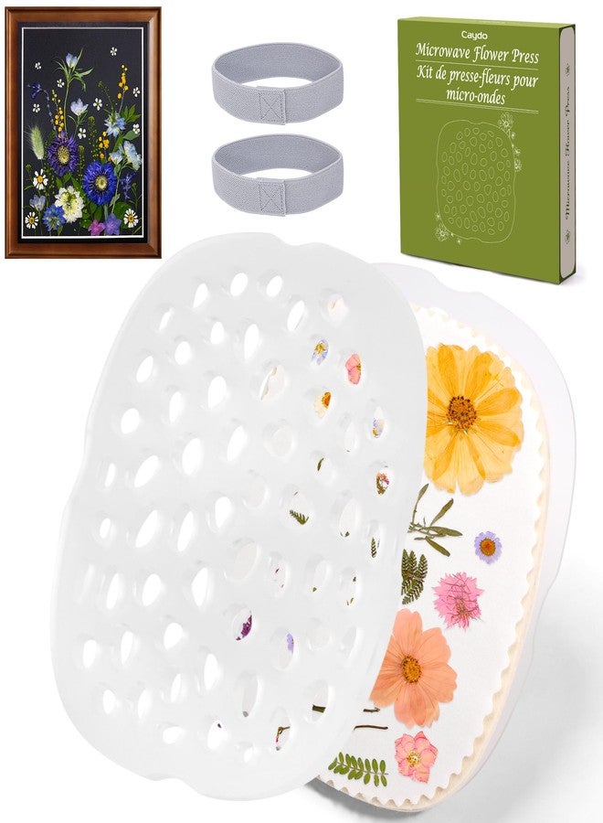 Caydo Microwave Flower Press Kit for Pressed Flower Art, 9" 2 Layers Portable Quick & Easy Flower Pressing Kit with Resusable & Washable Cloth, Color Retention Flowers Preservation for Craft Projects - Image 1