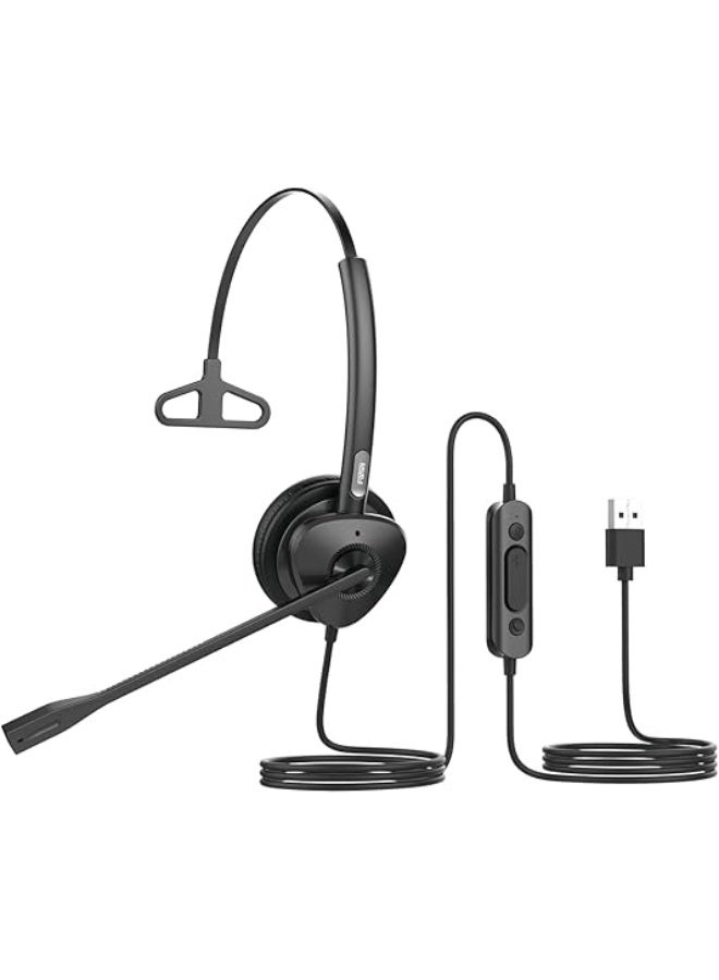 فانفيل Fanvil Crystal Audio Headset HT301-U (Monaural) with USB Portal supports ENC noise reduction technology, offering an immersive HD audio experience - Image 4