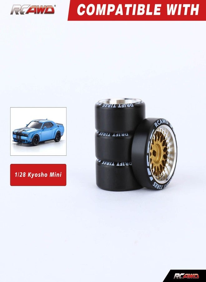 RCAWD for 1/28 Mini-Z AWD AMZ Mini-Q AMR GLA DRZ Mini-D IW04M Wltoys XRX BZ IW05 IW06 Drift Wheel Tire Set Upgrades,No More Glue Parts 27mm Diam, Sun-Type,Yellow - Image 4