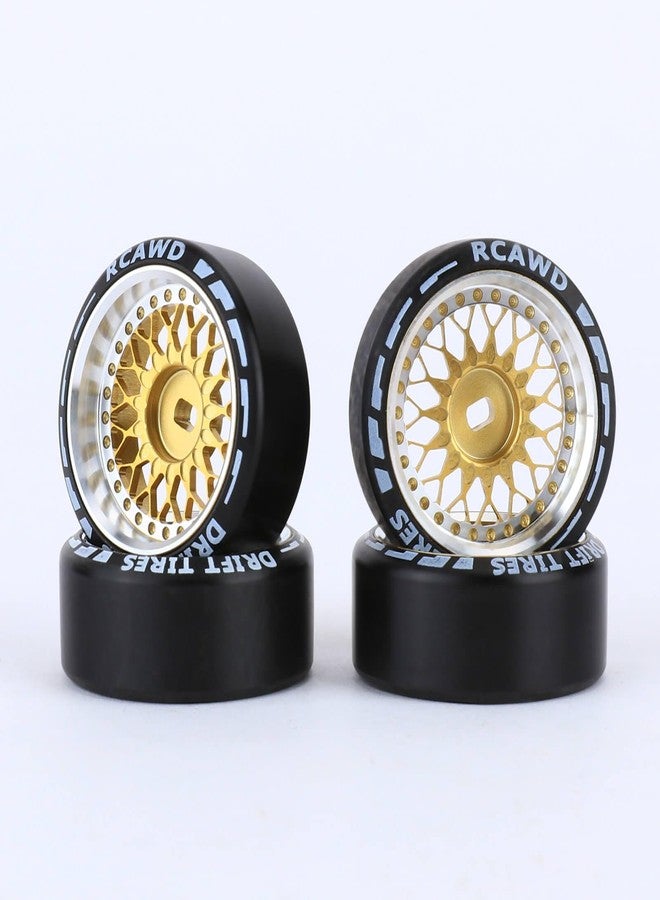 RCAWD for 1/28 Mini-Z AWD AMZ Mini-Q AMR GLA DRZ Mini-D IW04M Wltoys XRX BZ IW05 IW06 Drift Wheel Tire Set Upgrades,No More Glue Parts 27mm Diam, Sun-Type,Yellow - Image 1