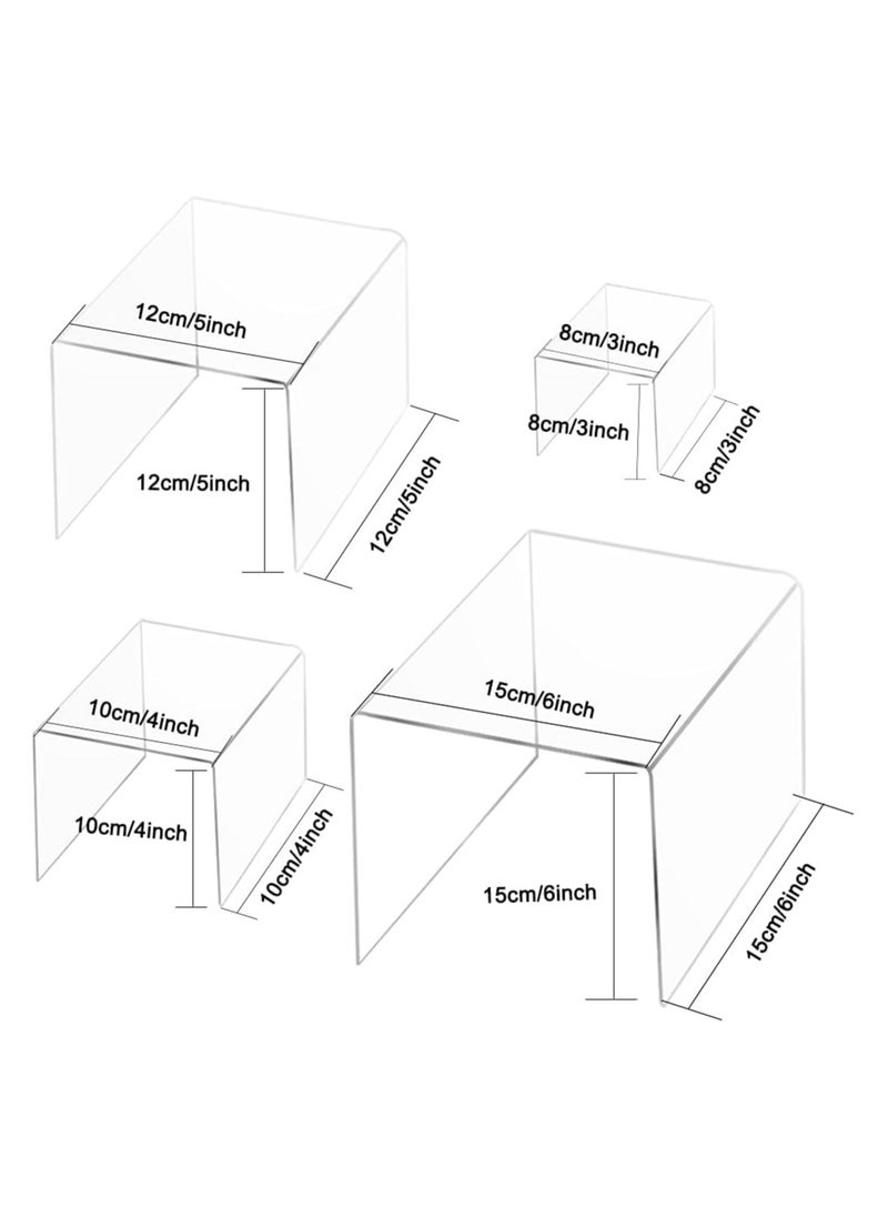 Set of 4 Clear Acrylic Risers Display, findTop Clear Product Stand, Jewelry Display Riser Shelf Showcase for Figures Store, Candy Dessert Display Stand-3", 4", 5", 6" - pzsku/Z47A381F7419320CB3AF3Z/45/_/1734010486/8e2721e2-ca39-4fa7-b7fa-7a29128d18f5