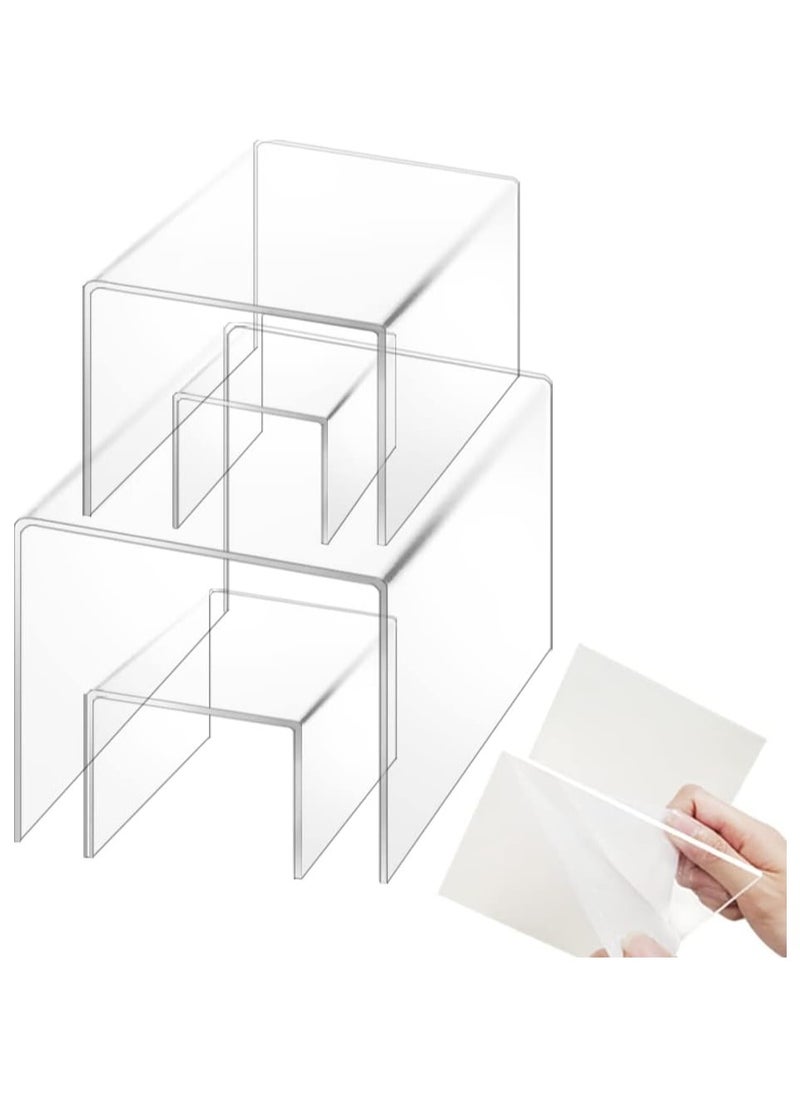 Set of 4 Clear Acrylic Risers Display, findTop Clear Product Stand, Jewelry Display Riser Shelf Showcase for Figures Store, Candy Dessert Display Stand-3", 4", 5", 6" - pzsku/Z47A381F7419320CB3AF3Z/45/_/1734010548/d0033e57-2aac-4af7-986d-e1698dfcf24a