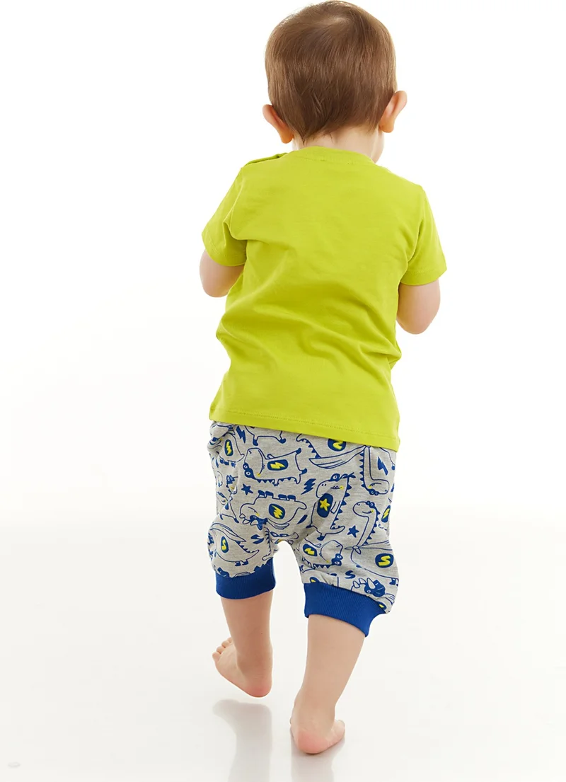 Denokids Super Dino Baby Boy T-shirt Capri Shorts Set