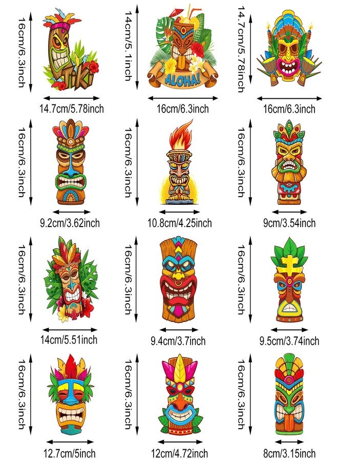 Yisong 53 Pieces Tiki Party Decorations Hawaiian Aloha Tropical Hanging Swirl Decor for Hawaiian Luau Summer Beach Birthday Tiki Bar Wedding Party Supplies - Image 4