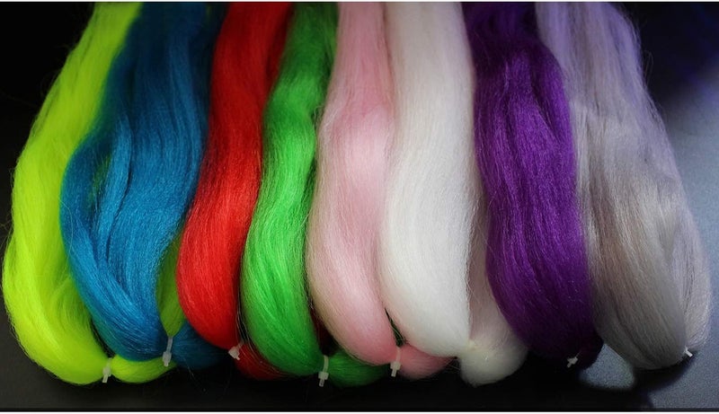 Tigofly 16 Colors Synthetic Fiber Large Hank Super Hair Fly Tying Bucktail Jig Lure Making Materials - Image 1