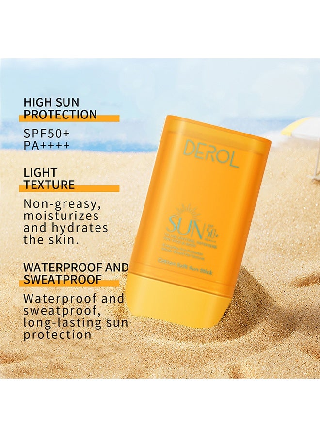 DEROL Cotton Soft Sun Stick,  Sun SPF50+ PA++++, UV Protection Sun Stick, Non-Sticky Water-Resistant, for Face Body All Skin Types, No Eye Irritation, Outdoor & Daily Use - Image 4