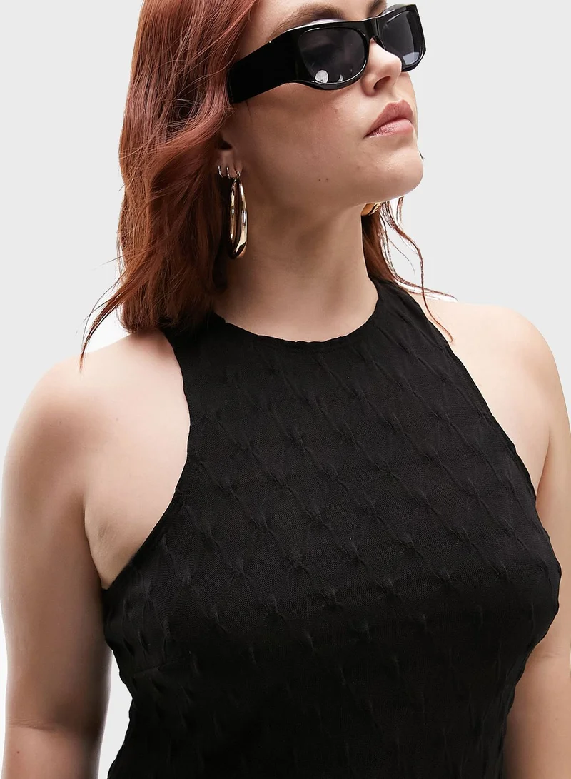 Topshop Curve Textured Knitted Dress