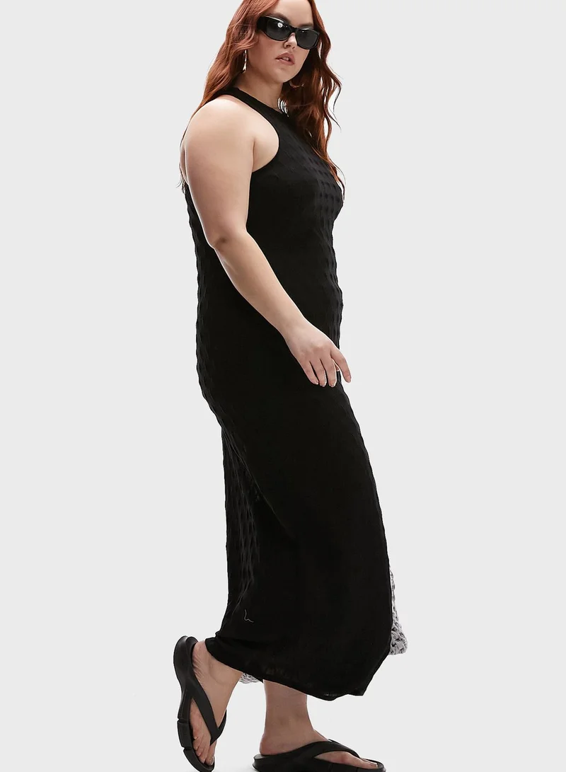 Topshop Curve Textured Knitted Dress