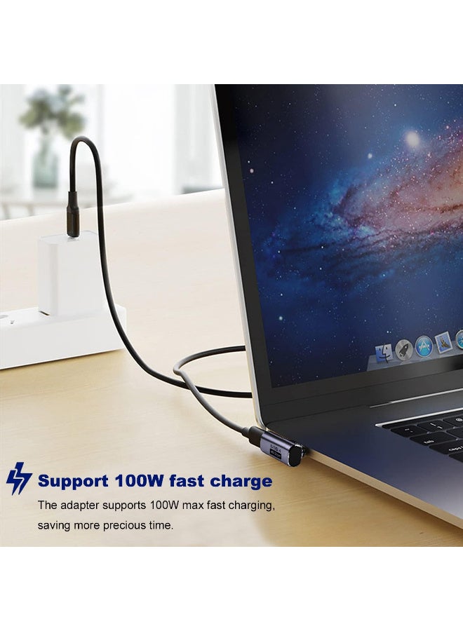 Arceyoo 3 Pack USB C Adapter Set: 90 Degree Right Angle & Coupler Extenders for Steam Deck, ROG Ally, Switch, MacBook - Purple - Image 2