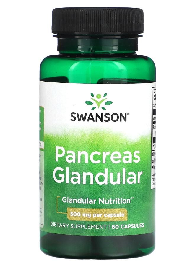 SWANSON Pancreas Glandular 500 mg 60 Capsules
