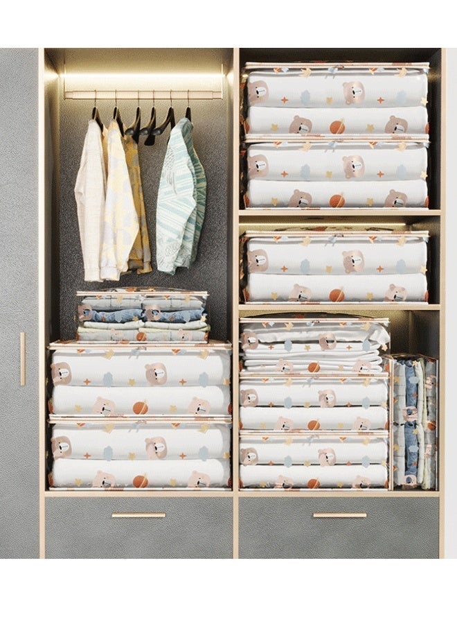 Reelyo Clothes Storage Bags for Closet Organizers, Foldable Large Storage Bins with Reinforced Handles & Clear View Window, Sturdy Zipper Cute Large Capacity Storage Containers for Blankets, Bedding, Comforters, Seasonal Clothing & Linens (Transparent Cartoon Pattern） - Image 4