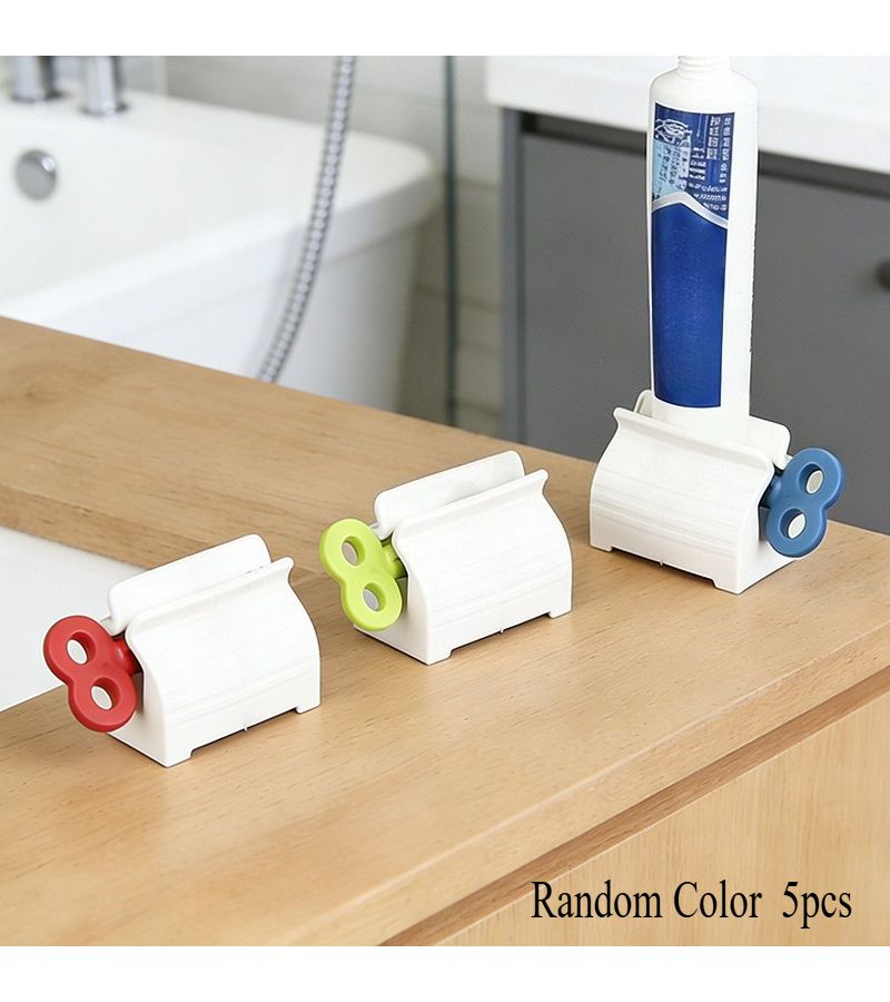 Manual Rotary Toothpaste Lotion Squeezer 5 Pcs Random Color for Home Travel Camping - Image 2