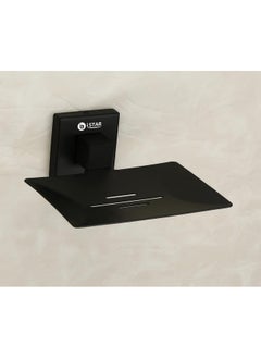 iSTAR iSTAR Stainless Steel Square Soap Dish Holder for Bathroom Soap Case for Home (Pack of 1, Black)  - Image 1