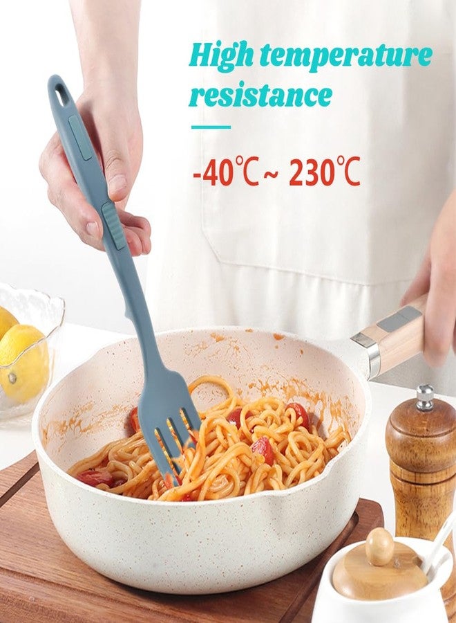 Calidaka 2pcs Silicone Flexible Forks Silicone Cooking Fork Heat Resistant 11.6 Inch Nonstick Blending Fork Ultimate Fork for Mix Ingredients, Mash Food(COLOR:blue) - Image 4