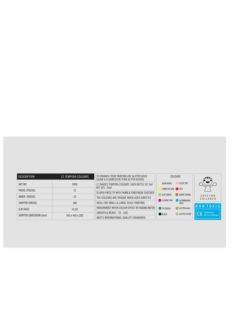 دومس 12 قطعة. تمبرا كولور + فرشاة واحدة - Image 3