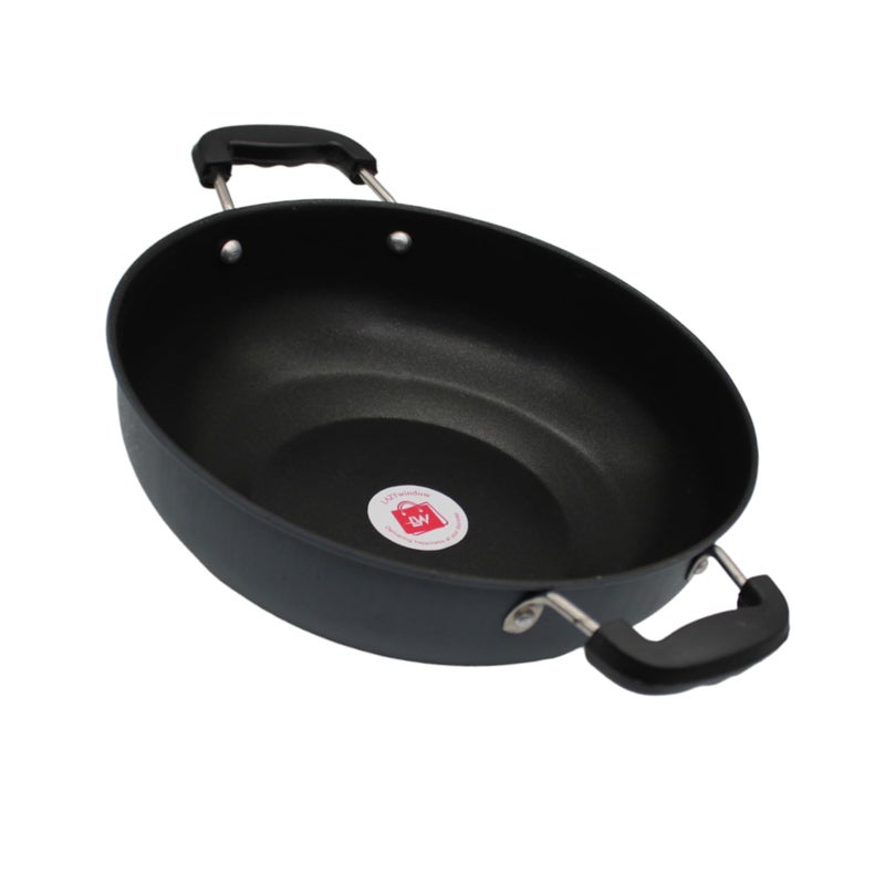 LAZYwindow 26 cm Nonstick Kadhai, 3L Capacity, Black - Durable & Stylish Cookware Pack of 2 - Image 3