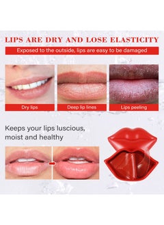 Charm Kiss 20Pcs Moisturizing Lip Mask Lip Sleep Mask Reduces Lip Lines And Restores Moisture Lip Mask Effectively Nourishes The Lip Skin Gel Treatment Lip Masks Plumping Lips Mask Lip Care Products (Red)  - Image 5