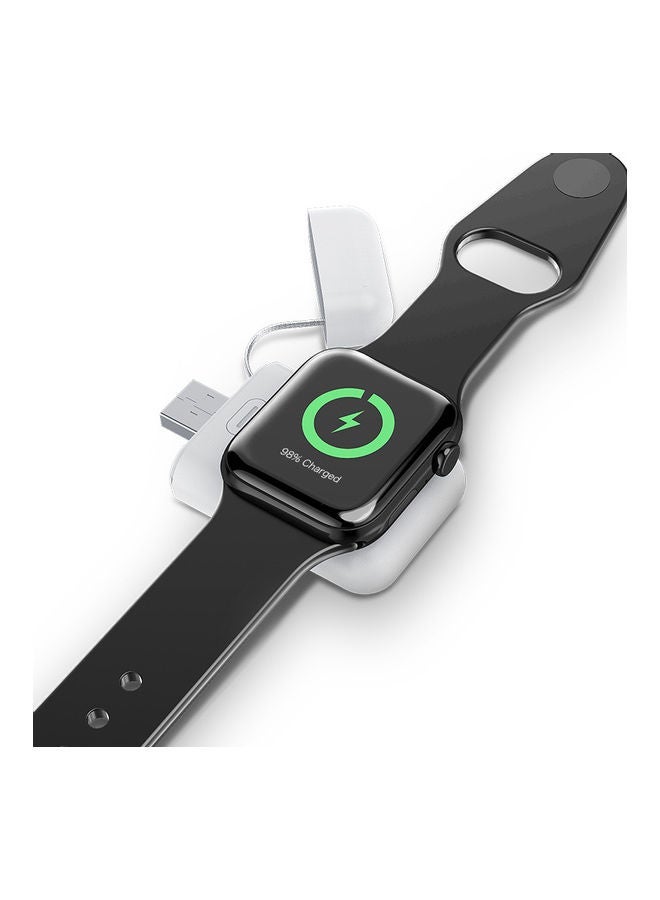 Raxoom Portable Wireless Charger 1000Mah Power Bank For Apple Watch White - Image 2