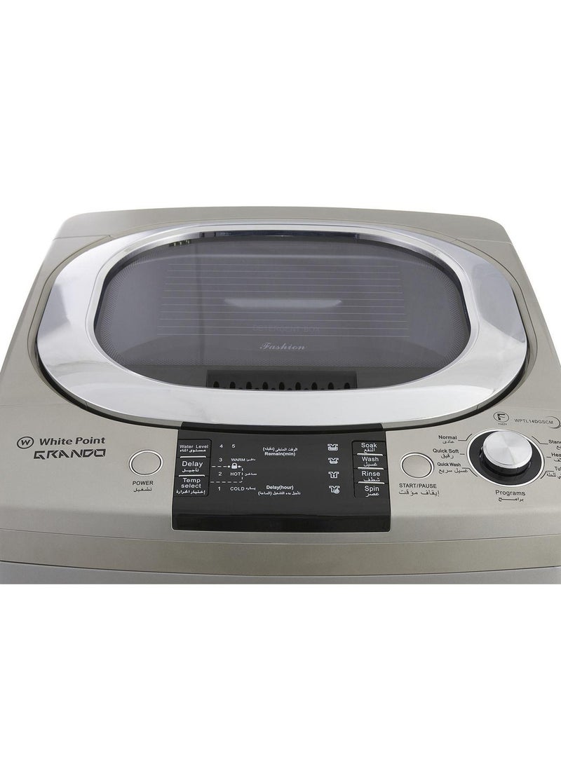 White Point - Top Loading Washing Machine, 14 Kg, Silver - WPTL14DGSCM - Image 1