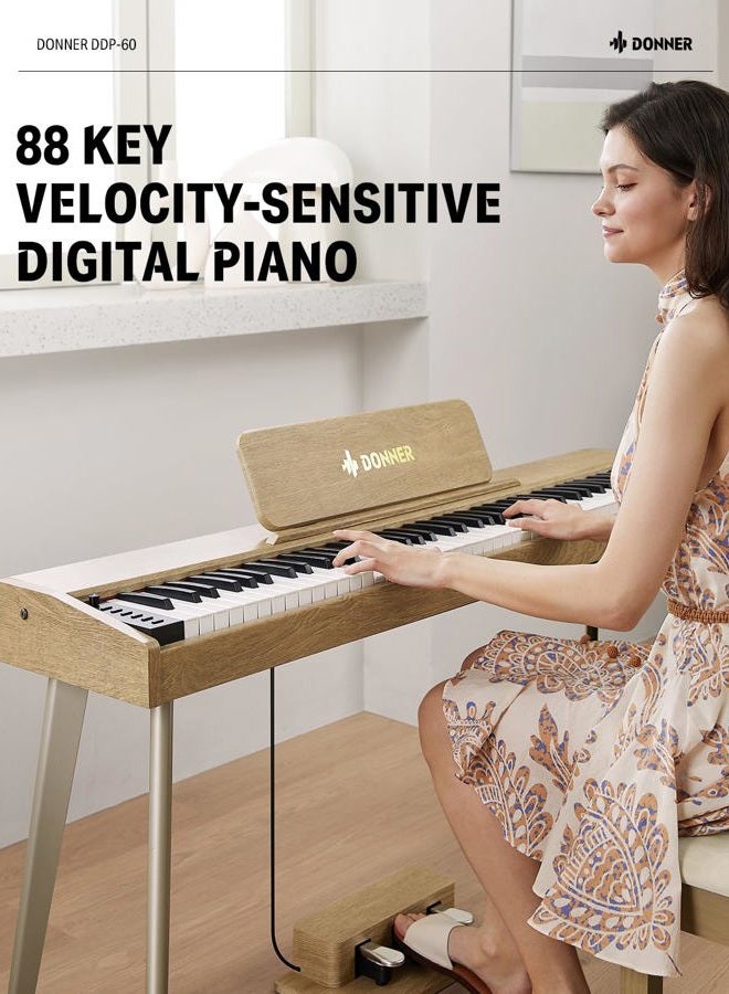 Donner Digital Piano with Speed Sensitive Keys, Electric Piano for Beginners - Image 2