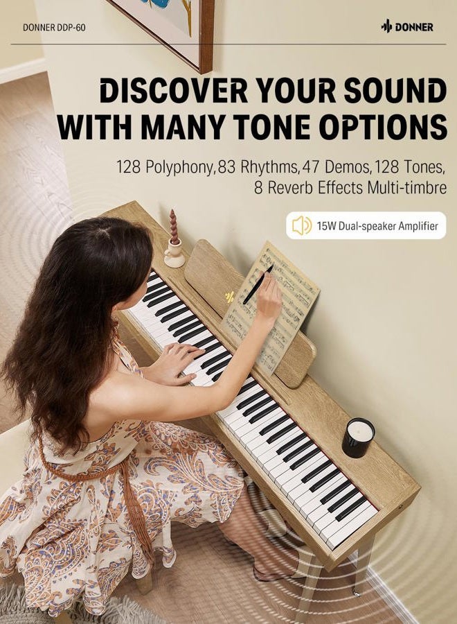 Donner Digital Piano with Speed Sensitive Keys, Electric Piano for Beginners - Image 3