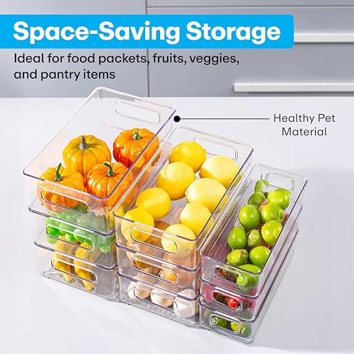 Prime Pick Fresh Store Fridge Storage Container Acrylic Organizer Stackable BPA Free Transparent Kitchen Storage Bin Multifunctional Refrigerator Organizer Transparent - Image 5
