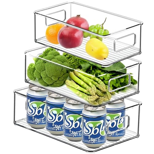 Prime Pick Fresh Store Fridge Storage Container Acrylic Organizer Stackable BPA Free Transparent Kitchen Storage Bin Multifunctional Refrigerator Organizer Transparent - Image 1