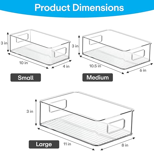 Prime Pick Fresh Store Fridge Storage Container Acrylic Organizer Stackable BPA Free Transparent Kitchen Storage Bin Multifunctional Refrigerator Organizer Transparent - Image 2