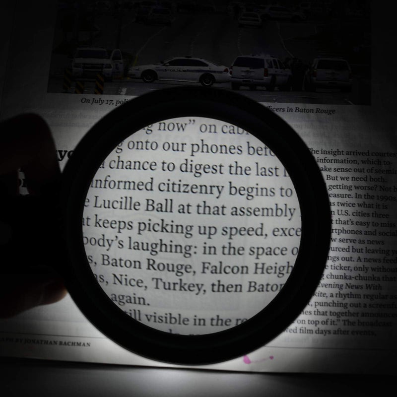 JMH Magnifying Glass with Light, 10X Handheld Large Magnifying Glass 12 LED Illuminated Lighted Magnifier for Macular Degeneration, Seniors Reading, Soldering, Inspection, Coins, Jewelry, Exploring - Image 5