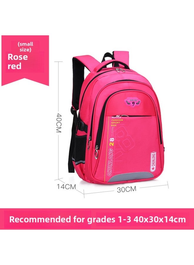 Children's Schoolbag Primary School Male 1-3-6 Grade Children's Backpack Backpack Children's Primary School Schoolbag Wholesale-Color:Rose Red  - Image 1