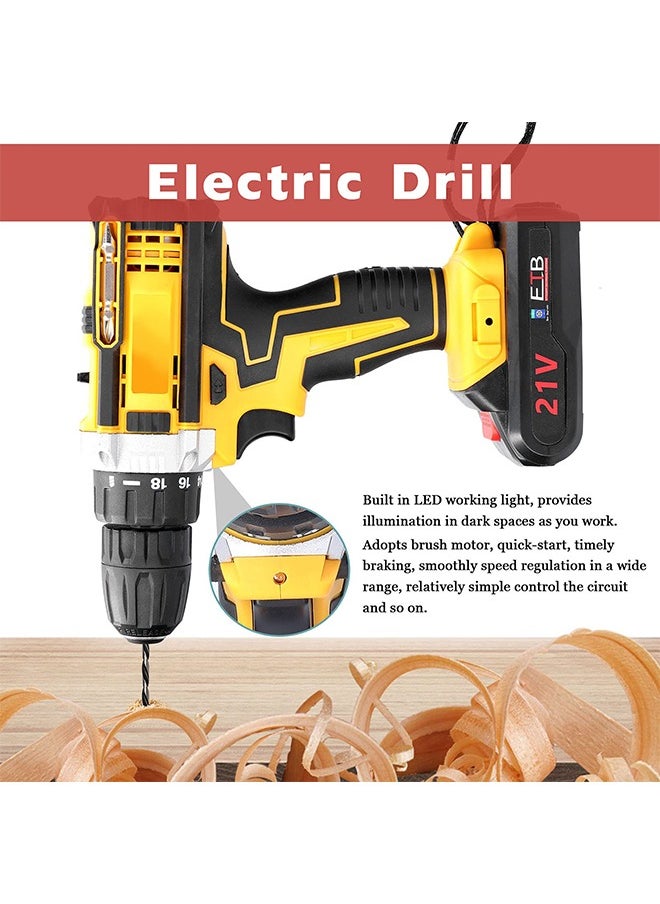 Arabest - Electric Drill Brush Motor 2 Batteries,Cordless Drill Driver Torque 25+3 Clutch,Keyless Chuck,Variable Speed,Built-in LED Power Drill for Drilling Wall - Image 1