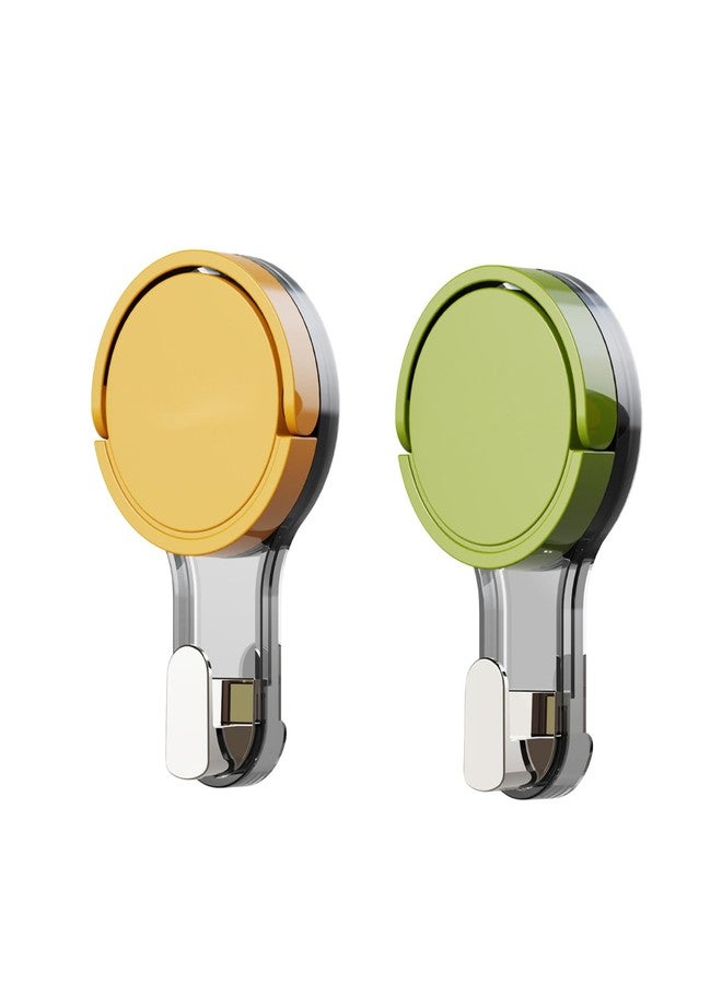 Ameedarshan Vacuum Suction Cup Hook Wall Clips for Hanging Towel, Clothes, Kitchen Utensils, Drill-Free Installation, Removable & Reusable Wall Mounted Bathroom Hanger Multicolor (Pack of 2) - Image 1