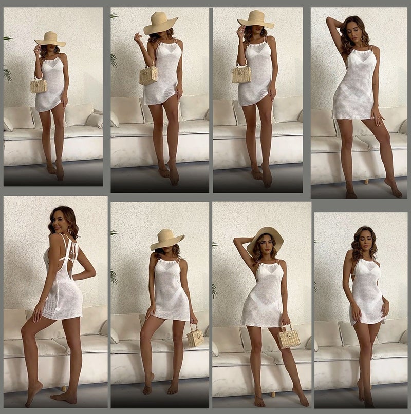 New Arrival Woven Skirt Strap Women''s Holiday dress and Women''s Sexy Backless Beach Bikini Blouse - Image 3