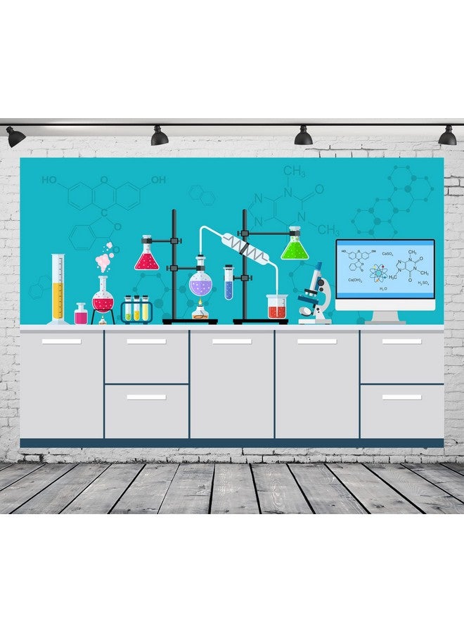 BELECO خلفية حفلة عيد ميلاد علم الكيمياء 5X3 قدم قماش معدات مختبر الكيمياء كرتون خلفية بحث علمي لزينة حفلات الأطفال لافتة حفلة العالم المجنون Props تصوير - Image 4