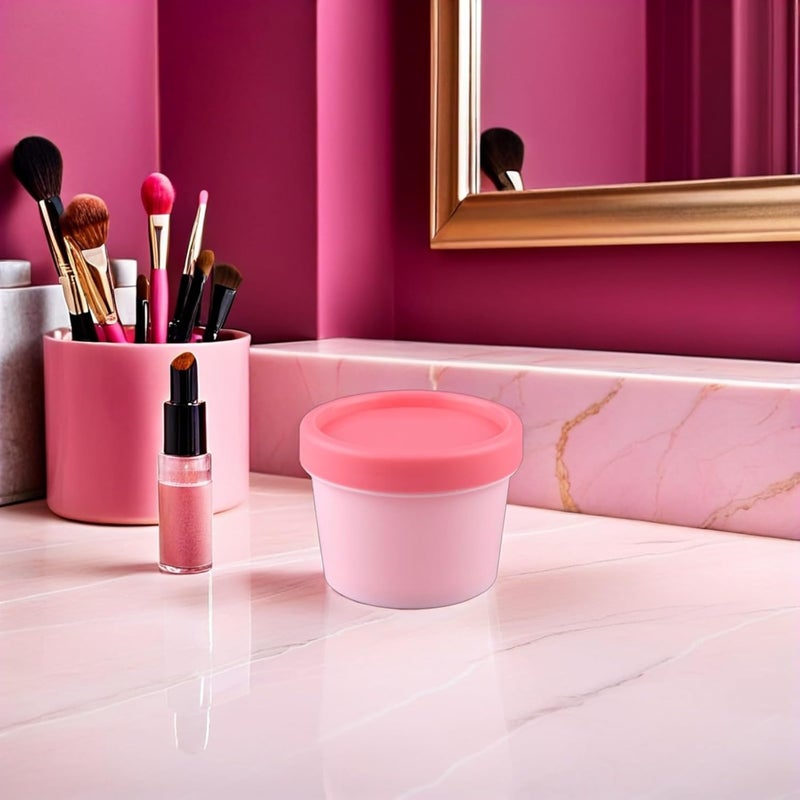 12pcs Pink Travel Face Cream Jars with Inner Lid 100g Refillable Leak-proof Cosmetic Storage Containers for Skincare Lotion Mask - Image 5