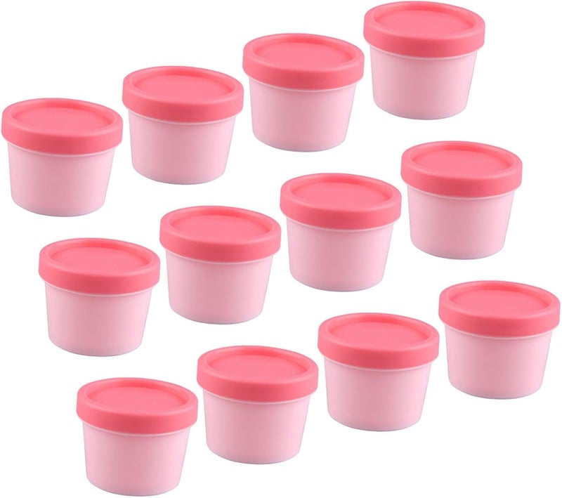 12pcs Pink Travel Face Cream Jars with Inner Lid 100g Refillable Leak-proof Cosmetic Storage Containers for Skincare Lotion Mask - Image 1