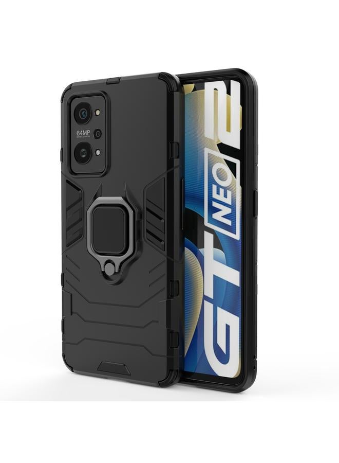 اس-توب جراب لهاتف OPPO Realme GT Neo2 5G مقاوم للصدمات مصنوع من مادة PC + TPU مع حامل حلقي مغناطيسي - Image 1