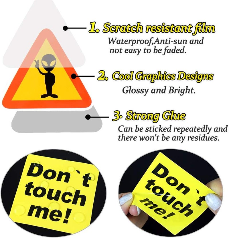QTL Waterproof Vinyl Stickers for Laptop Water Bottle Car Decals for Adults (100 Pcs Warning Sign Style) - Image 4