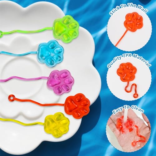 VEYLIN 36Pcs Sticky Hands Bulk Cute Cat Paw Shape Stretchy Sticky Hand for Kids Throw at Wall Classroom Prizes Birthday Party Favors and Gift - Image 5
