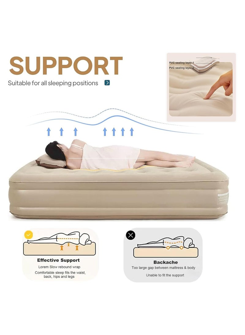 Generic Air Bed Mettress with Built-in Electric Pump Inflatable Air Mettress Sleeping Pad Portable Roll Up Bed Inflatable Outdoor Mat for Tent Camping Car Truck for 2 People (Floor Mat for 2 Persons)  - Image 2